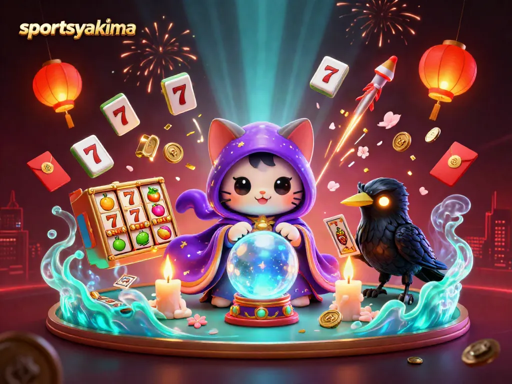 Engage in thrilling casino adventures with the sportsyakima themed illustration showcasing vibrant 3D elements.