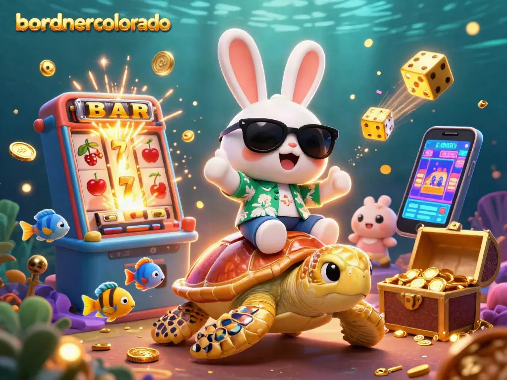 Experience the thrill of bordnercolorado with a vibrant casino scene featuring a lucky rabbit and gold treasures.