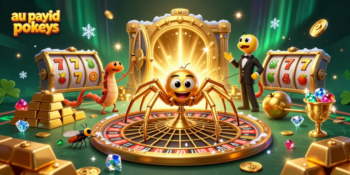 Playing exciting au payid pokies with vibrant characters in a dynamic casino scene.