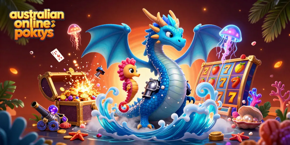 Engage with the colorful world of australian online pokies amid a vibrant scene of magical sea creatures and casino elements.