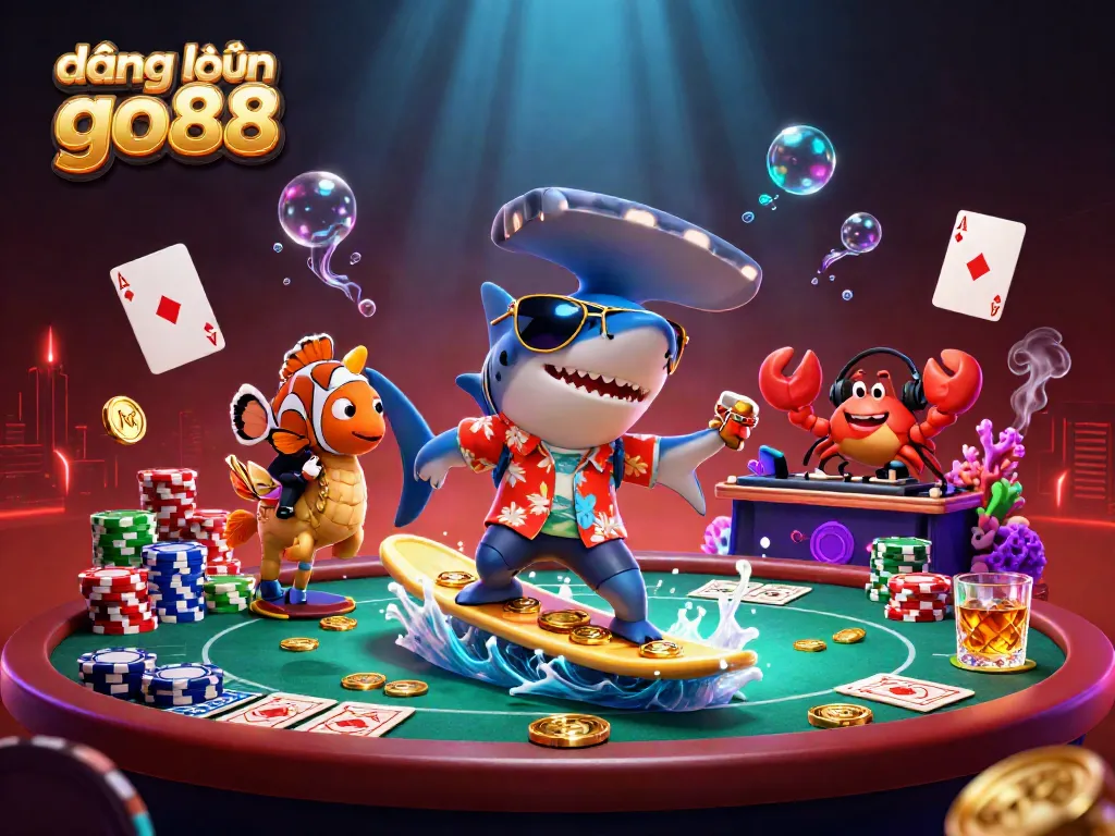 Engage in exciting games with "đăng nhập go88" illustrated through colorful casino elements.