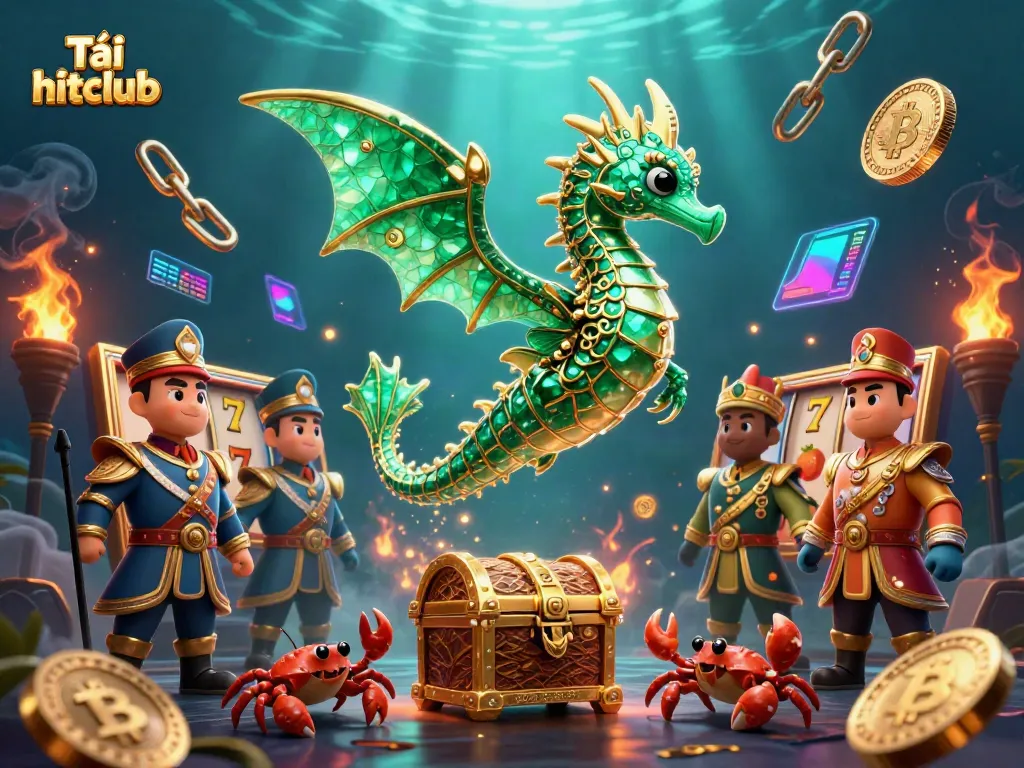 Tải hitclub and win big with the vibrant sea dragon and casino-themed treasure hunt.