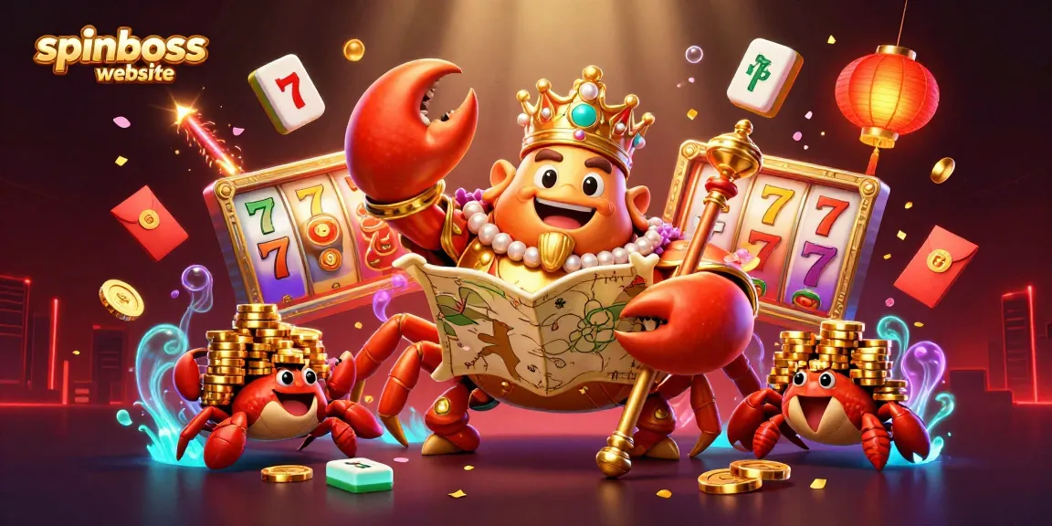 Experience the thrill of the spinboss website featuring slots and jackpots in this vibrant casino scene.