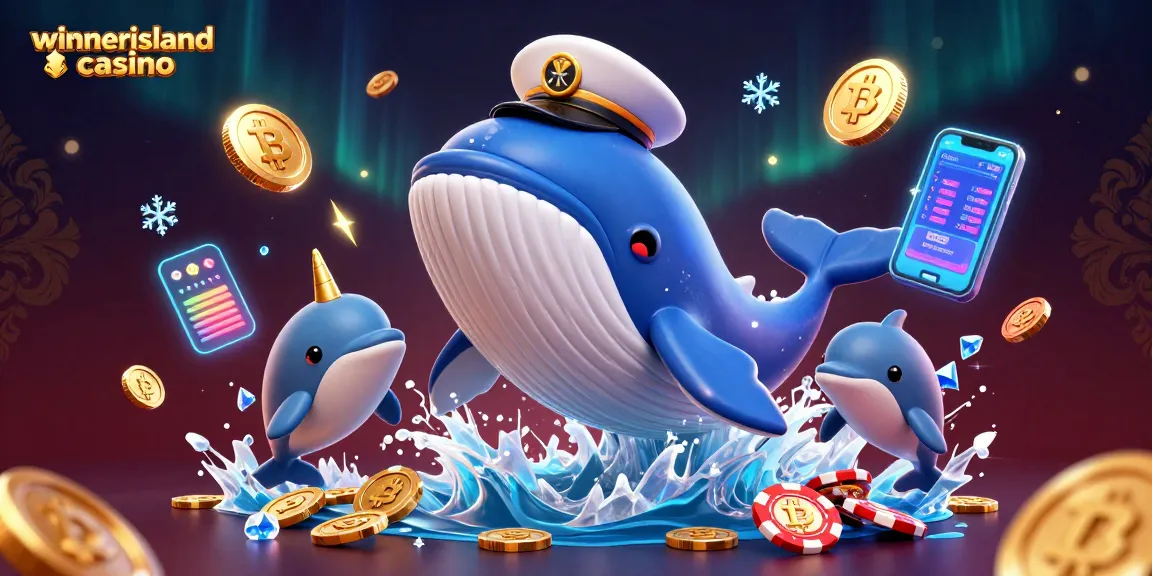 Experience the excitement at winnerislandcasino with playful dolphins and a vibrant sea of coins.